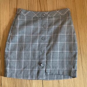 XS Just One Answer plaid mini skirt black and pink